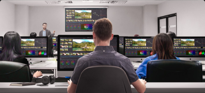 Editors collaborating with DaVinci Resolve